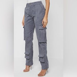 Manière De Voir Corduroy Cargo Pants Steel Blue US 4